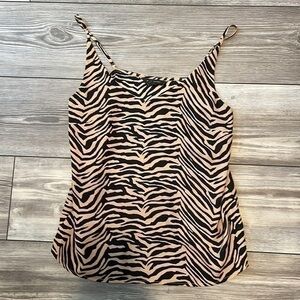 BANANA REPUBLIC Zebra Print Spaghetti Strap Top | Size Small